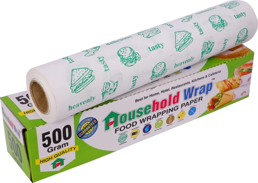 Household Wrap 500 Gram Butter Paper for Roti , Cake Lunch wrap for kids School & Office Parchment Paper (100 m)