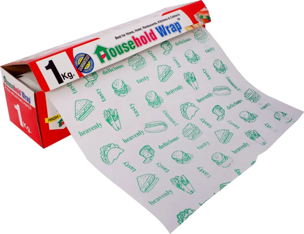 Household Wrap 1kg Butter Paper for Roti , Cake Lunch wrap for kids School & Office Parchment Paper (200 m)